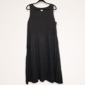 J.Jill Black 100% Linen Midi Dress